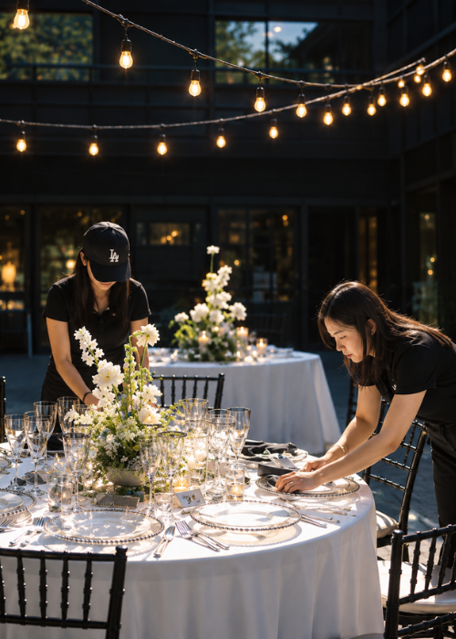 Bartender pouring a cocktail at an event